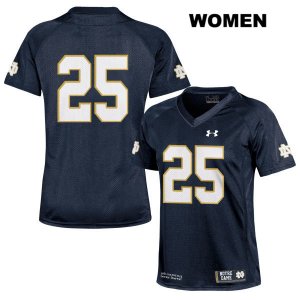 Notre Dame Fighting Irish Women's Braden Lenzy #25 Navy Under Armour No Name Authentic Stitched College NCAA Football Jersey WSX1099KA